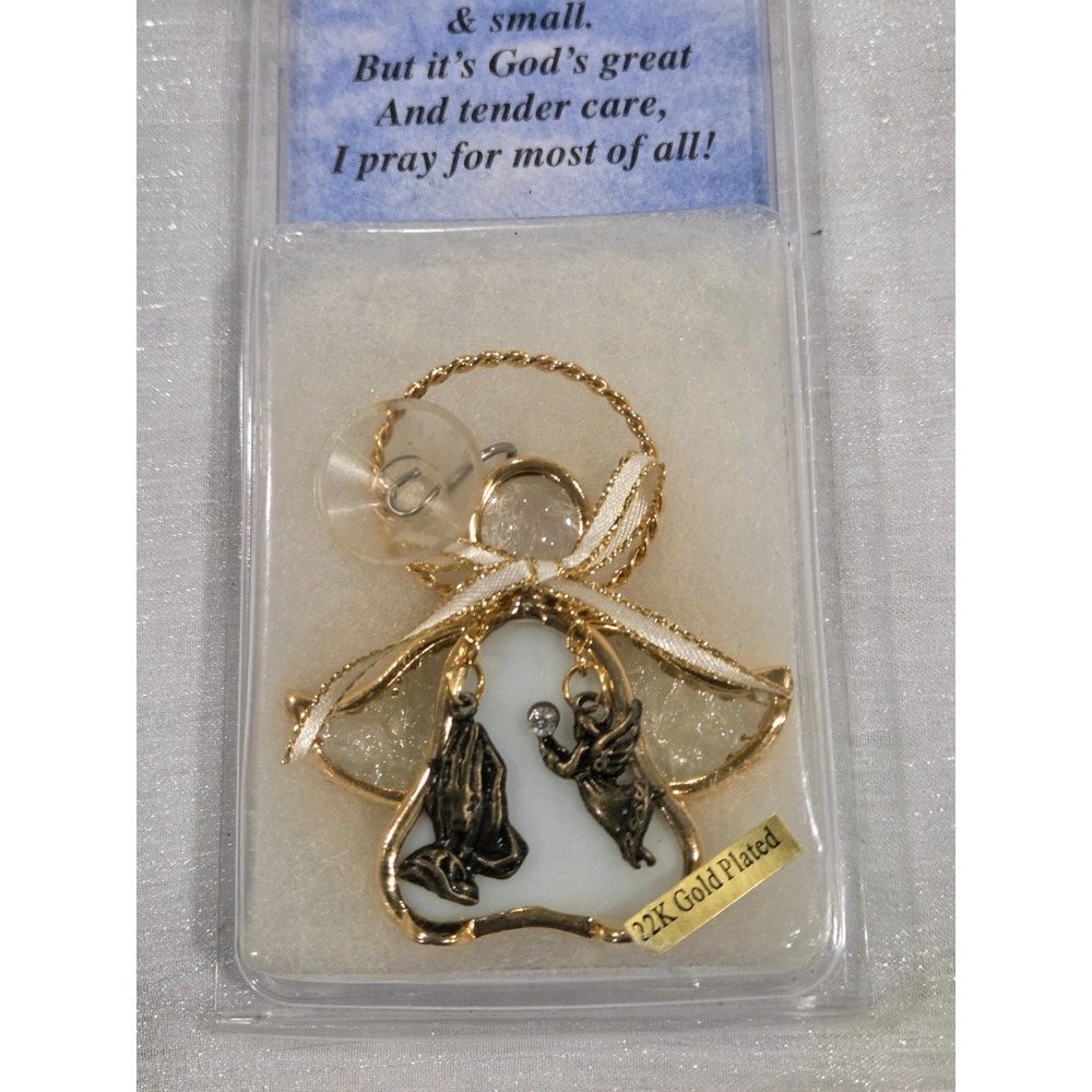 Glassical Heirlooms Angel Prayer Charmer 1998 Suncatcher Ornament 22k Gold Plate